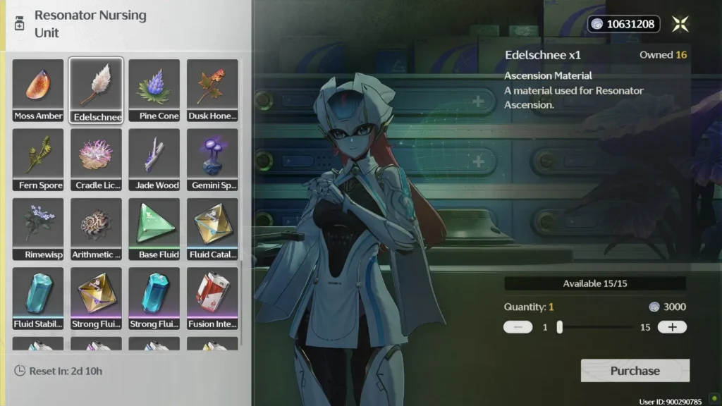 Buying the Edelschnee Material From the Shop