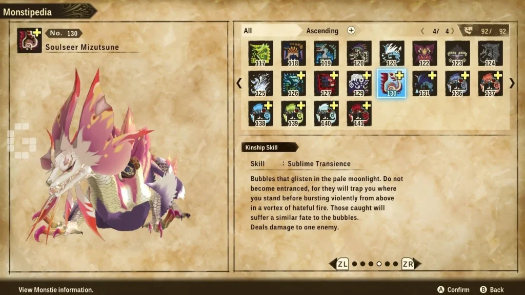Combat Traits of Soulseer Mizutsune in Monster Hunter Stories 3