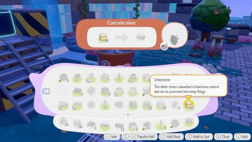 Requirements to Produce Concrete in Pokopia