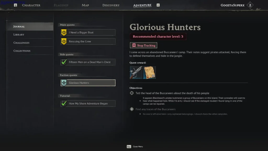Complete the quest to get the Buccaneer’s Friend Musket