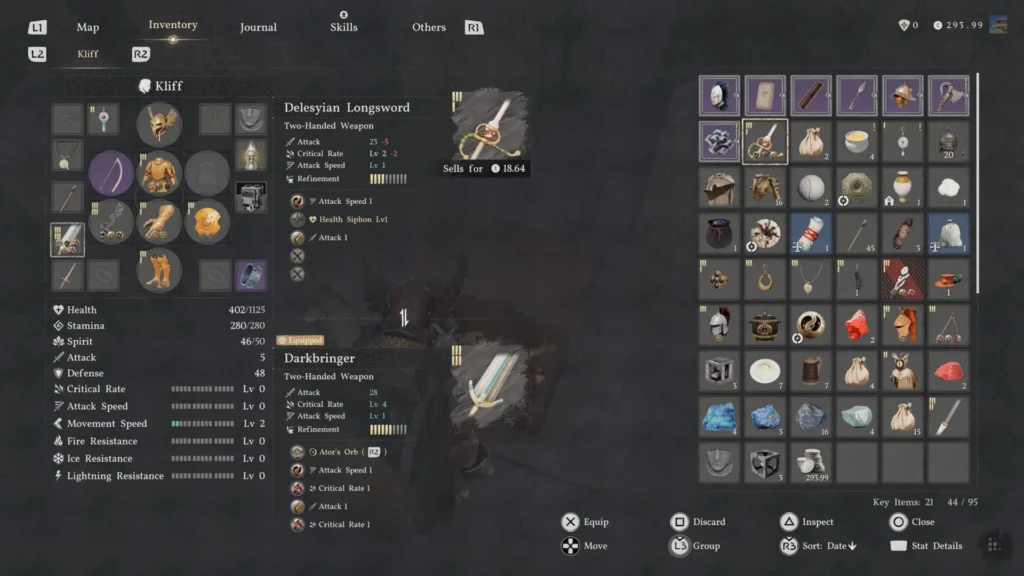 Delesyian Longsword Stats and Life Steal Effect