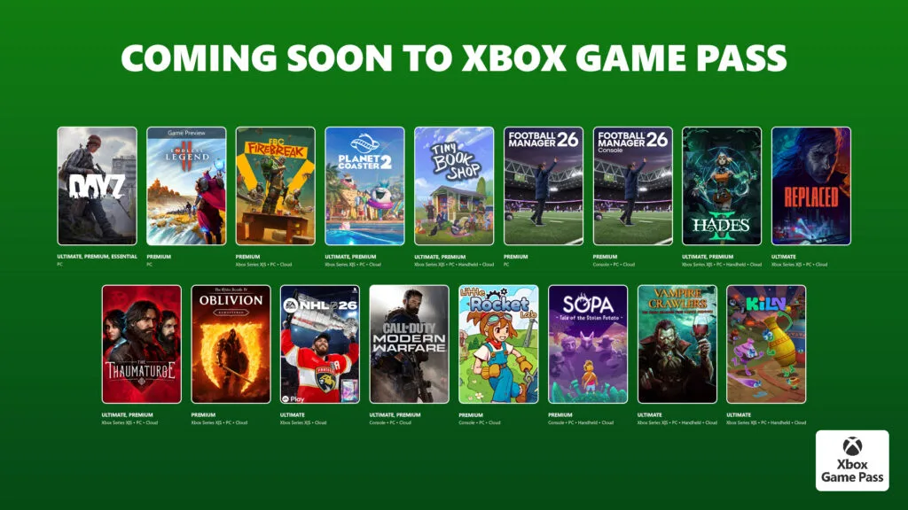 Full List of New Game Pass Games in April 2026