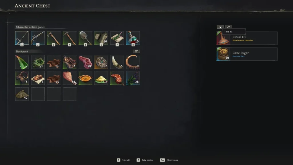 Ritual Oil in Inventory