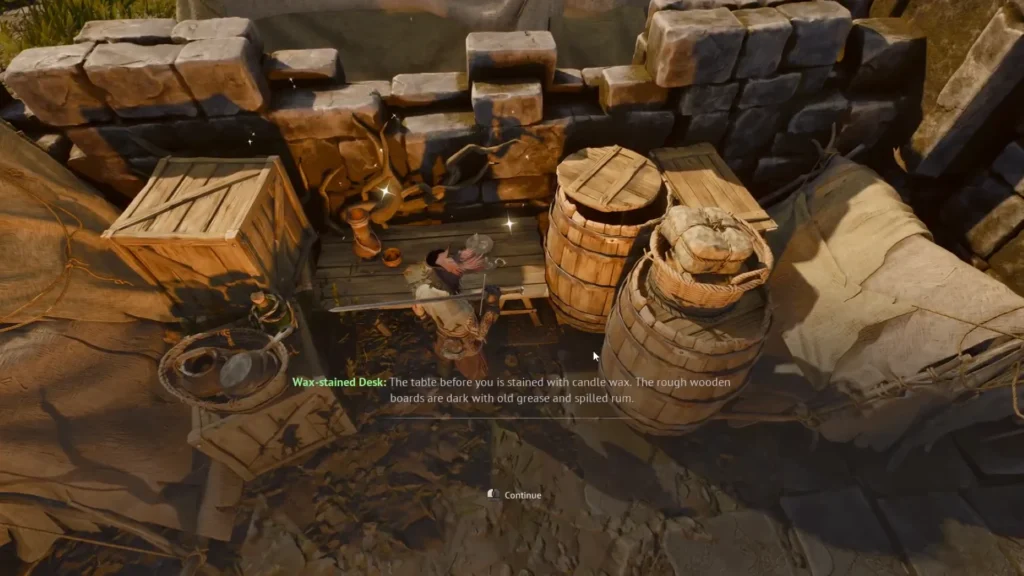 Searching the camp to find the wax-stained desk