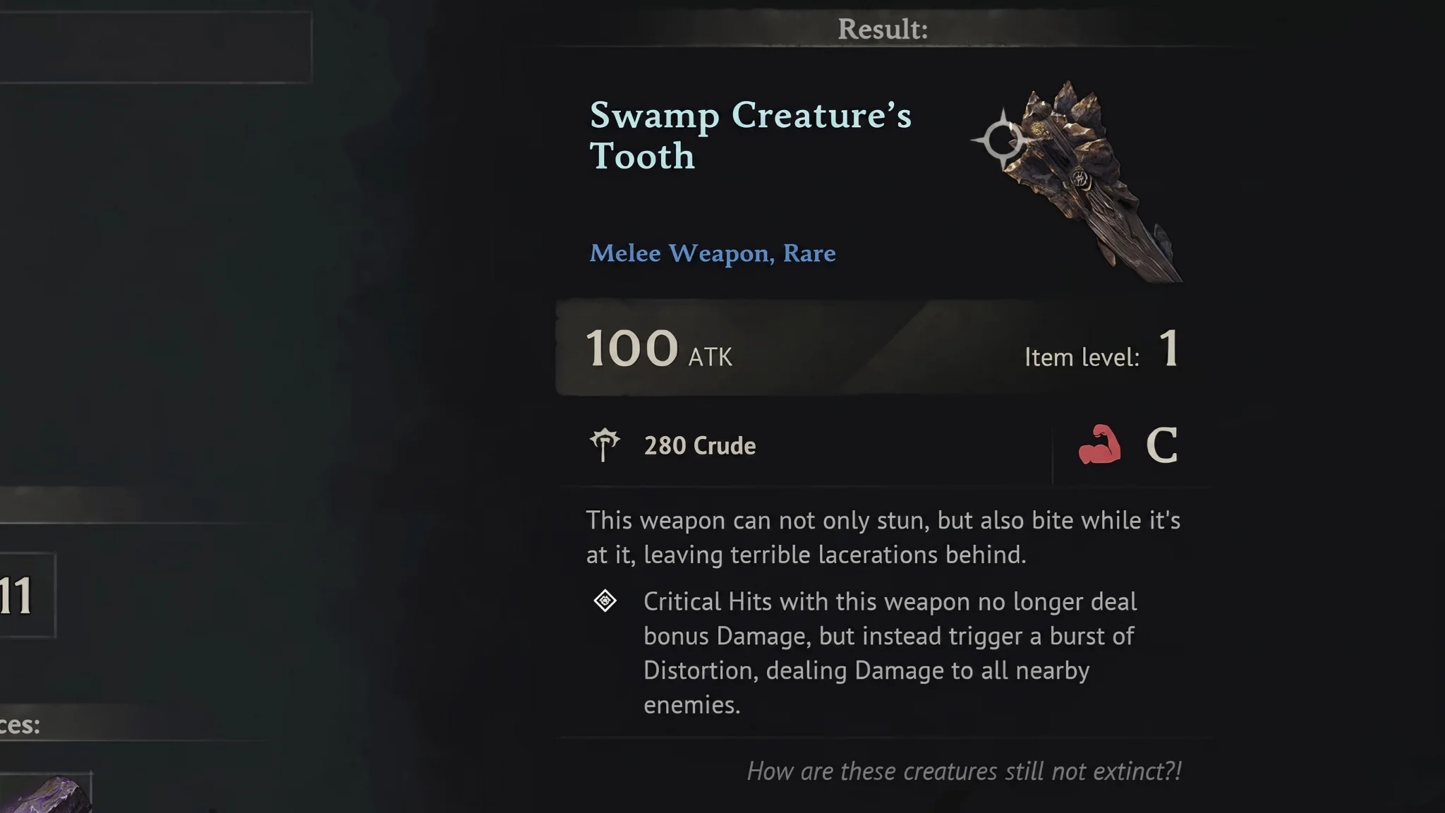 Swamp Creature’s Tooth in Windrose